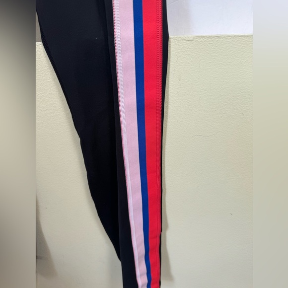 Nike Power Victory Stripe Training Tights Pants Stretch 7/8 Black Multi Red Logo - Picture 7 of 15